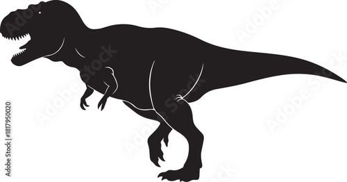 Tyrannosaurus rex dinosaur silhouette roaring menacingly