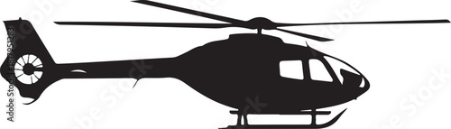 Helicopter transportation silhouette isolated vector graphic
