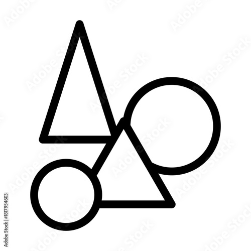 geometric figures line icon
