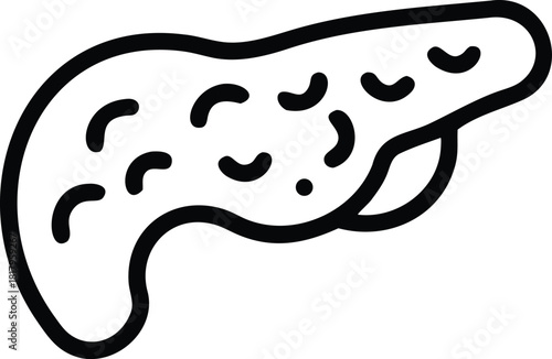 An outline icon of the pancreas.