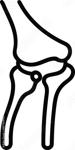 The image is a vector icon of a human knee joint.