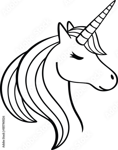 Unicorn startup logo silhouette isolated on transparent background