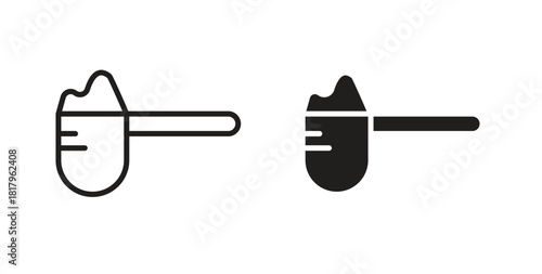 Scoop icons with simple flat and thin stroke style