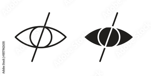 Sensitive content icons with simple flat and thin stroke style