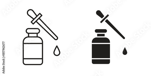 Serum icons with simple flat and thin stroke style