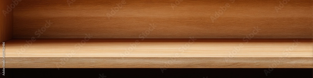 Fototapeta premium Wooden surface with a blurred background for product display.