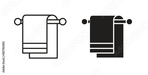 Towels icons with simple flat and thin stroke style