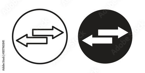 Transfer arrows icons with simple flat and thin stroke style