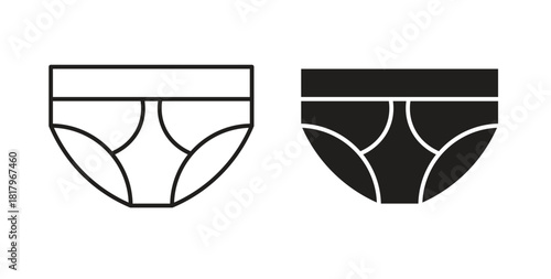 Underpants icons with simple flat and thin stroke style