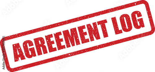 Authentic grunge style stamp with AGREEMENT LOG text, used for tracking and maintaining official records