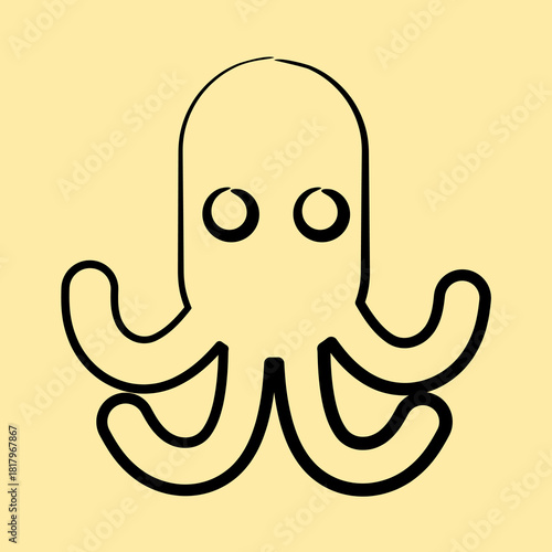 Icon octopus. Pirates theme elements. Icon in hand drawn style.