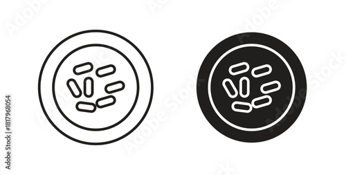 Yeast icons with simple flat and thin stroke style
