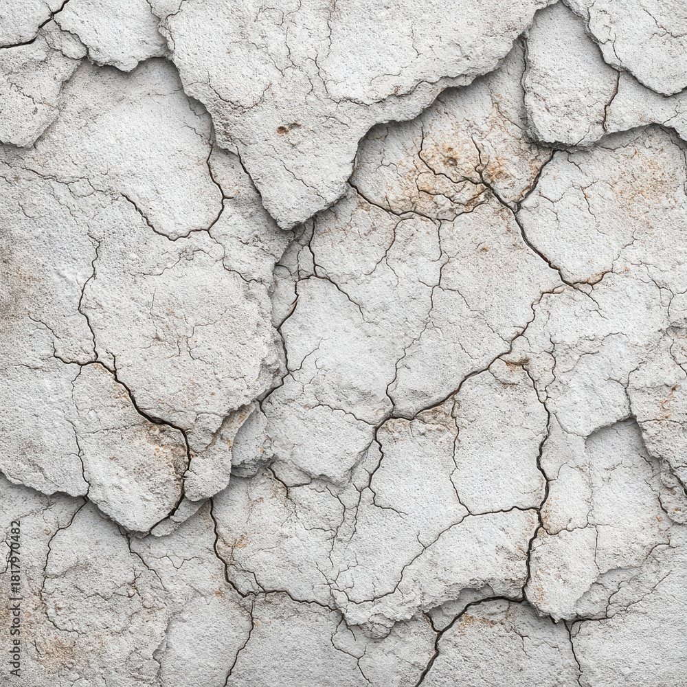 Fototapeta premium Grey and White Cracked Wall Texture Background
