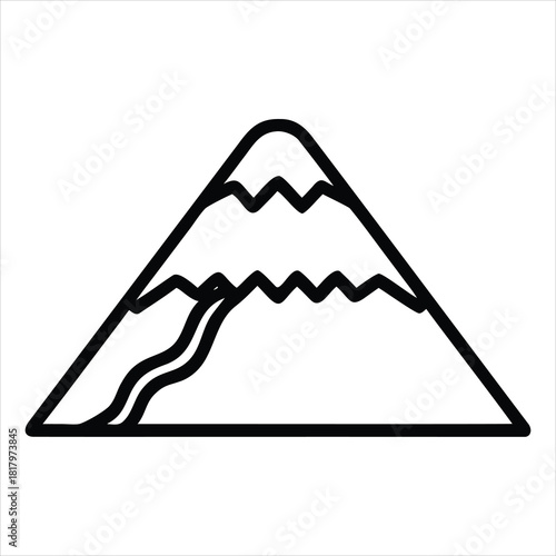 Mountain with snow japanese element vector illustration isolated on white background peak scene top tourism travel design