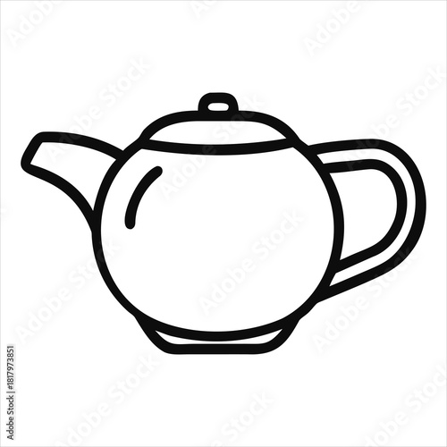 Teapot vector illustration isolated on white background traditional drink hot beverage element kitchenware kettle ceramic domestic