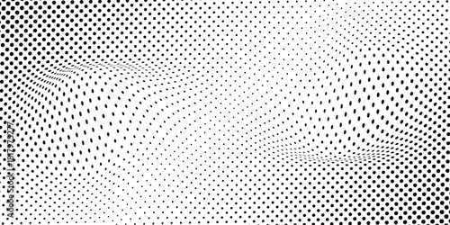 Halftone pattern background with wavy distortion effect abstract vector texture for modern design isolated on white EPS vector