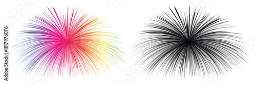Abstract burst vector illustration colorful and monochrome design element EPS vector