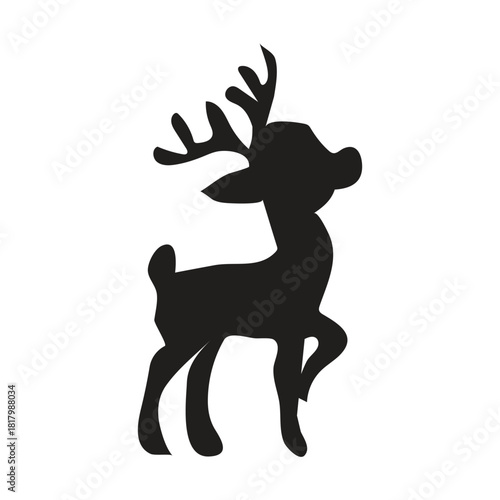 deer animal silhouette illustration deer animal is a hoofed ruminant mammal from the cervidae family, which is characterized by having four legs with two large hooves and two small hooves and antlers 