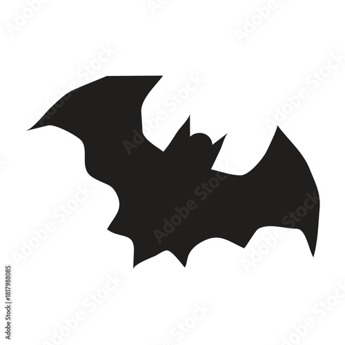 silhouette of a bat illustration of a bat is a true flying mammal, has wings formed from thin skin (patagium) that stretches between the elongated fingers, sides of the body, and hind legs