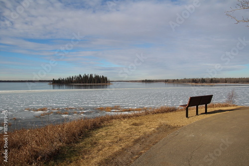 Bench Over The Lake, Elk Island National Park, Alberta