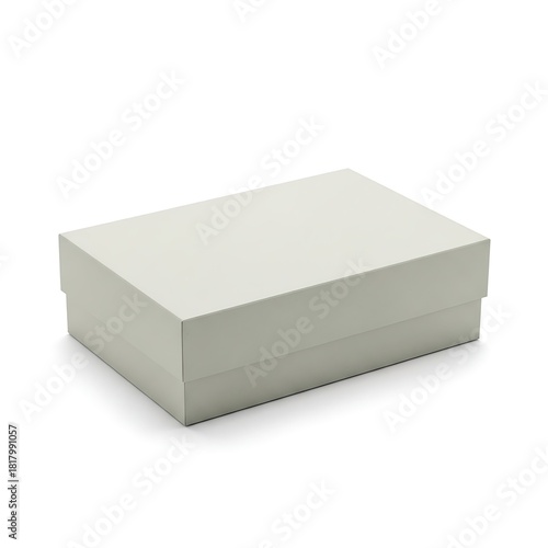 Wallpaper Mural Minimalist closed rectangular light grey box with lid, perfect for packaging. Torontodigital.ca