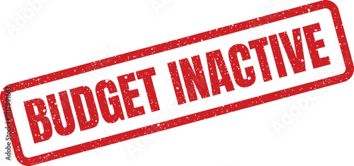 Warning rectangular grunge rubber stamp indicating a budget is inactive for financial tracking purposes