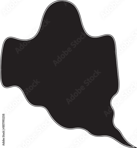 Stylized spooky black ghost shape simple vector graphic design