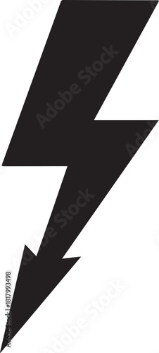 Black lightning bolt symbol representing power and electricity.