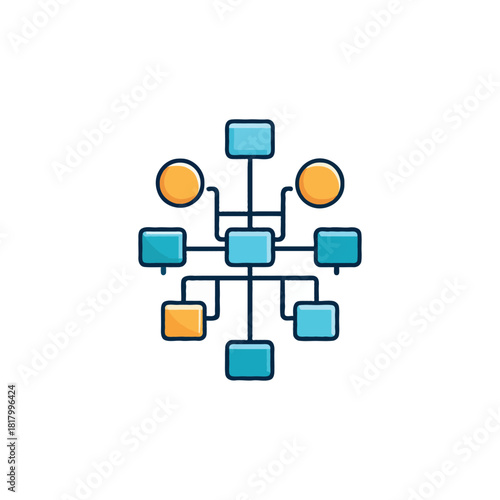Network diagram visualization showcasing interconnected nodes representing information flow system