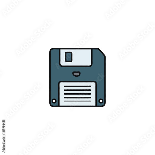 Nostalgic representation of vintage floppy disk technology evokes data storage methods reminiscent