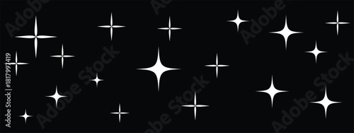Own Created shine of sparkle stars in white color. Star sparkle icons. Vector illustration.