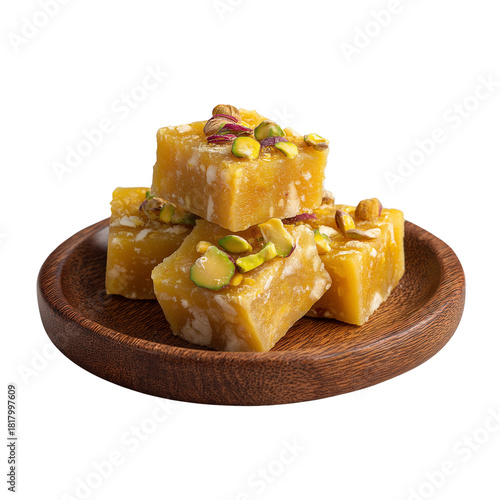 Wallpaper Mural mysore pak on a wooden plate in soft lighting PNG image, transparent background Torontodigital.ca