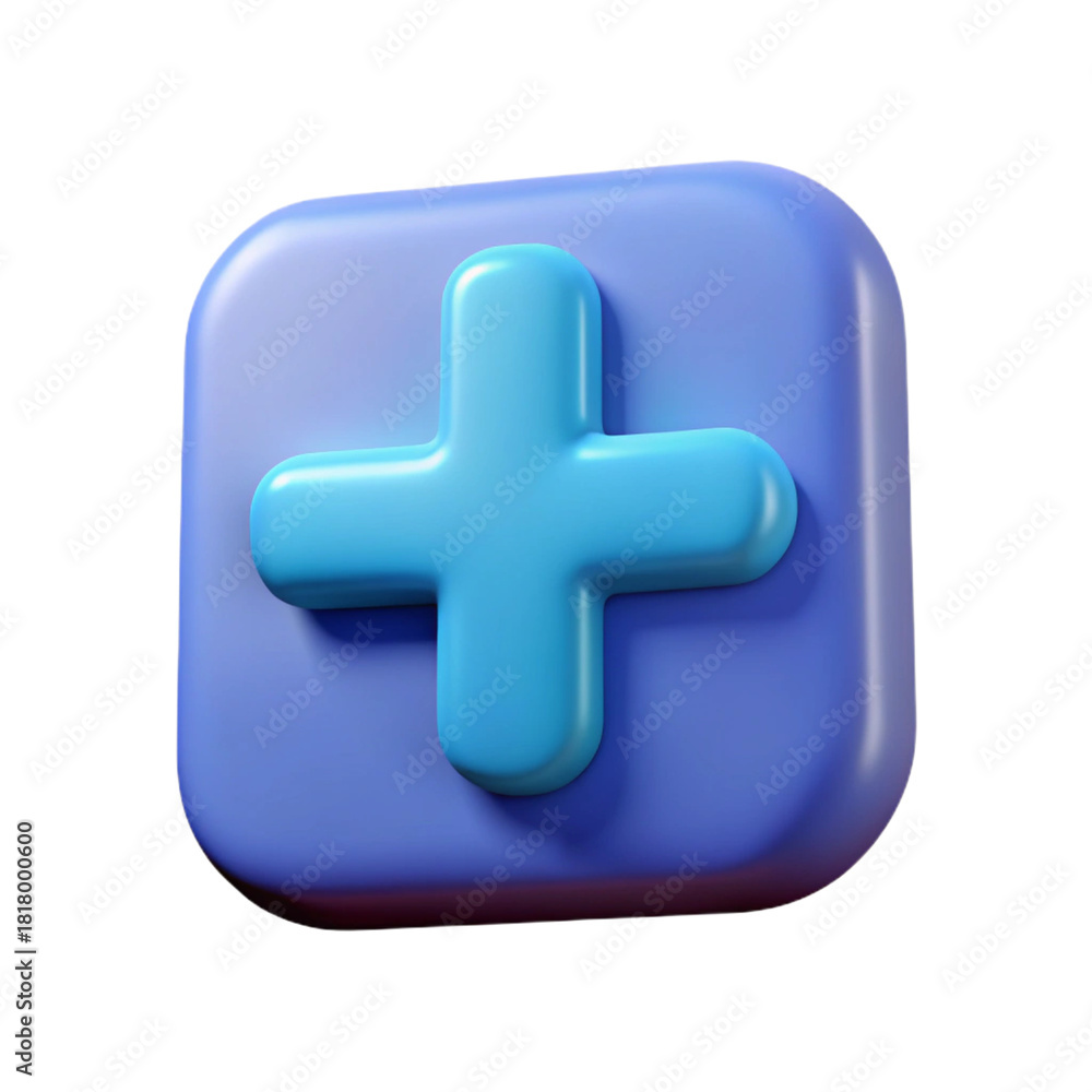 Obraz premium 3D plus button