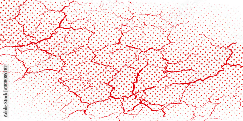 Dotted gradient vector illustration, red halftone background