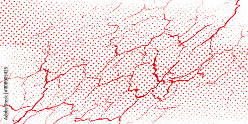 Dotted gradient vector illustration, red halftone background