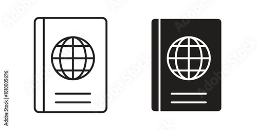 Passport icon for mobile app, editable designs