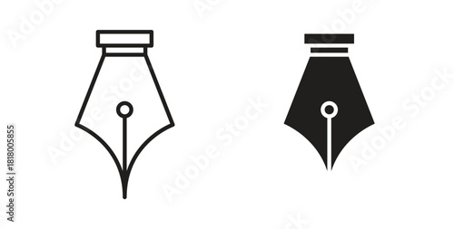 Pen nib icon for mobile app, editable designs