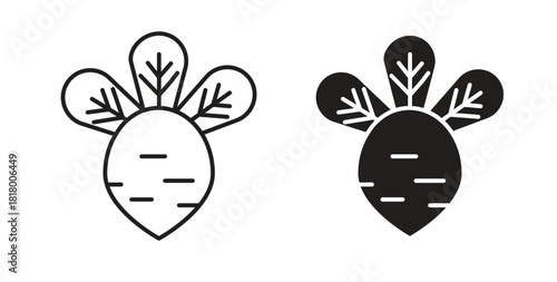 Radish icon for mobile app, editable designs