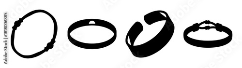 Collection of four diverse bracelets featuring distinct styles and designs
