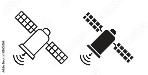 Satellite icon for mobile app, editable designs