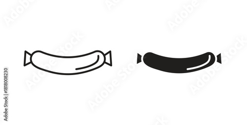 Sausage icon for mobile app, editable designs
