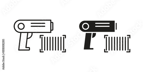Scanner gun icon for mobile app, editable designs