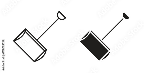 Snow shovel icon for mobile app, editable designs