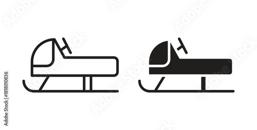 Snowmobile icon for mobile app, editable designs