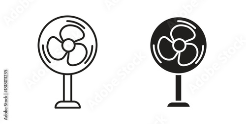 Table Fan icon for mobile app, editable designs