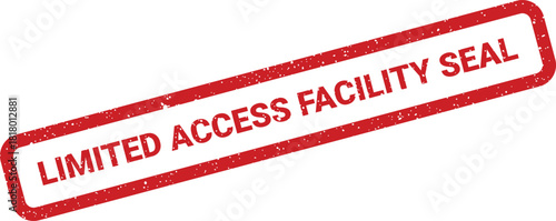 A distressed rectangular rubber stamp impression clearly indicating a sealed status for a specific location or building, emphasizing secure facility access