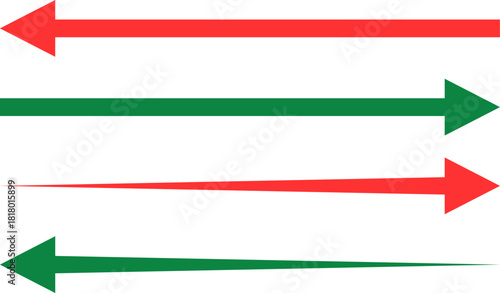 Opposing arrows showing direction and contrast