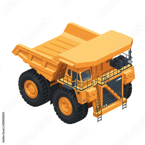 Highly detailed vector mining dump truck