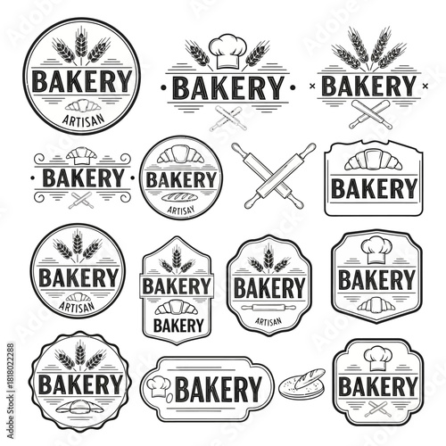 Bakery Logos Collection - Vintage Designs for Branding and Business.