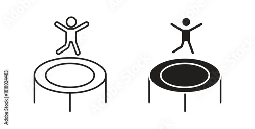 Trampolining icon. Symbol, logo illustration. graphic icon set